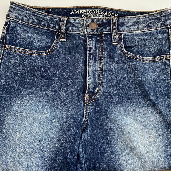 American Eagle Acid Wash Cropped Denim SIZE 6 - Picture 3 of 3